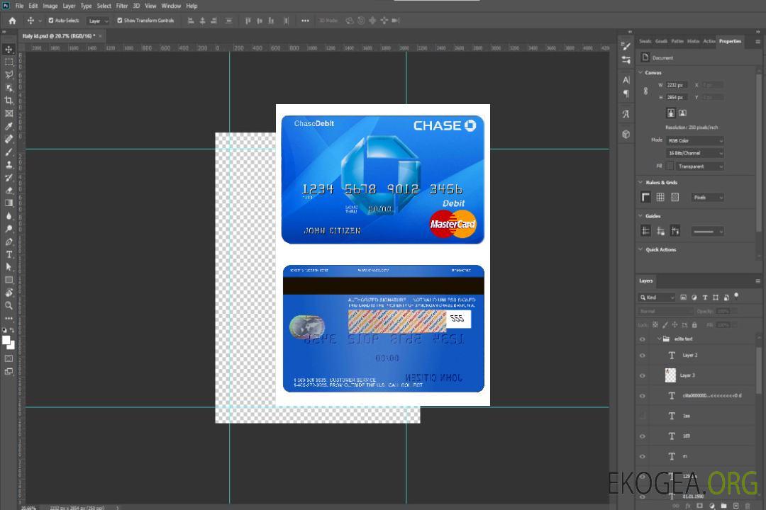 Carte de débit MasterCard de la banque Chase aux États-Unis template Carte de débit MasterCard de la banque Chase aux États-Unis template